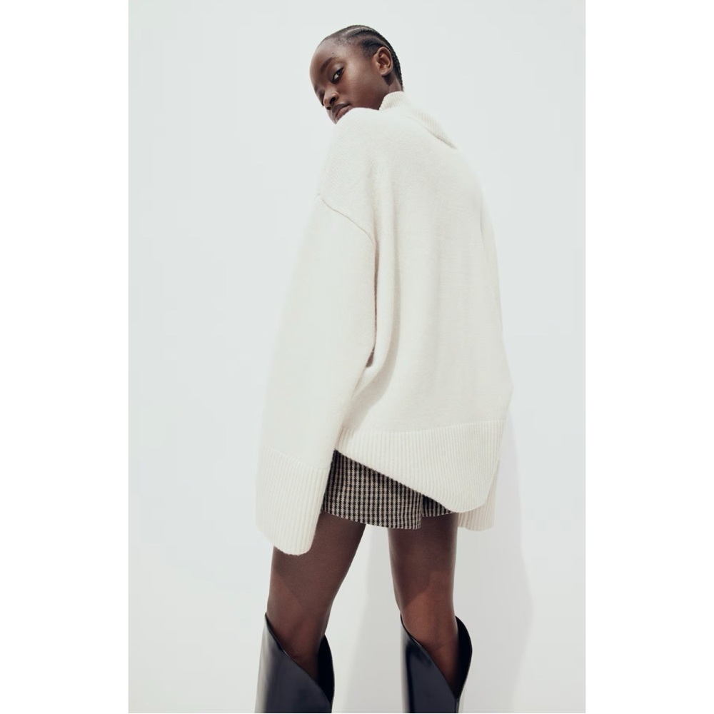 NWOT H&M Premium Cashmere and Wool Blend Turtleneck Sweater size medium - Picture 5 of 6